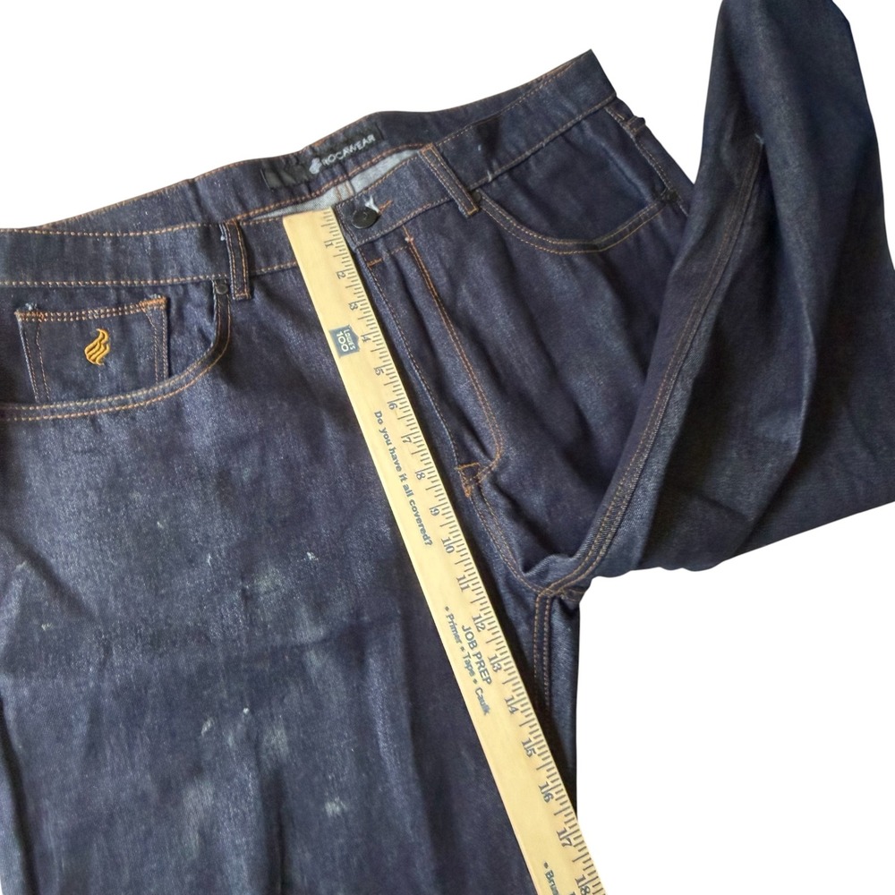 Rocawear Vintage Y2K Baggy Wide Leg Jeans Indigo Blue Embroidered Mens 38x32 - Picture 8 of 10